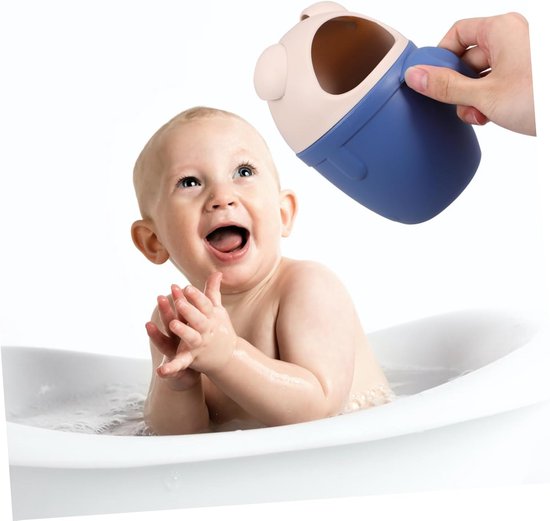 babybadje beker water pollepel beker voor babyshampoo badspoelbeker leuke spoelbeker shampoo uitspoelen cup water gieten schep babyshampoo spoelbeker van Merkloos — afbeelding 2