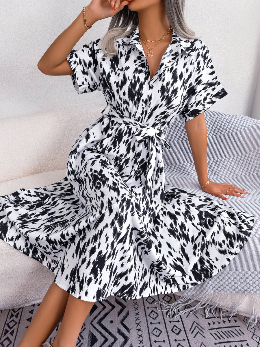 SUNMOOL Dames Dress - Tailleband - Wit & Zwart - Maat : S