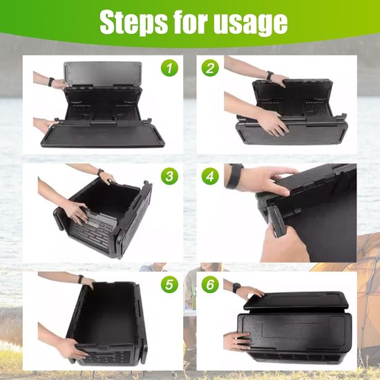 Koelbox - Opvouwbare Geïsoleerde Container - Draagbaar - Autokoelbox - Ideaal Voor Kamperen, Reizen, Vissen en Het Strand - Zwart van Koelbox. — afbeelding 3