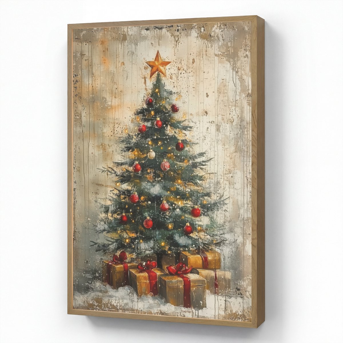 Wandlamp 60x90 cm - Oplaadbaar - Kerstboom - Vintage - Kerst - Cadeau - Wandlampen binnen woonkamer - Slaapkamer lamp - Decoratieve nachtlamp - Vloerlamp draadloos