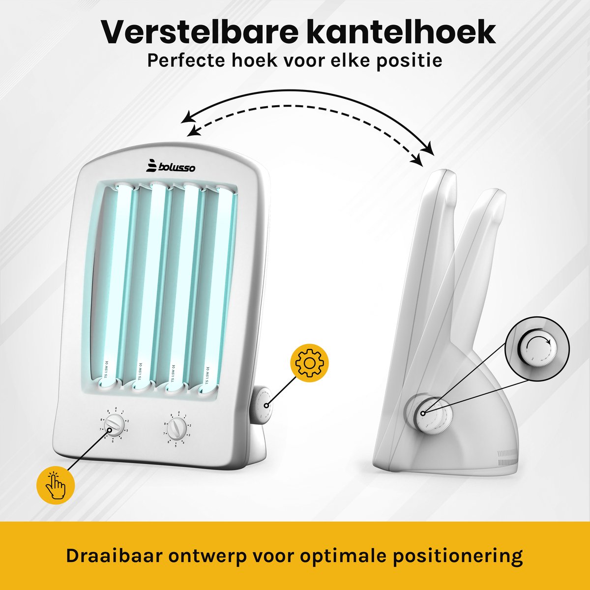 Bolusso Gezichtsbruiner - Gelaatsbruiner incl. 2x Zonnebank Bril - Voor Gezicht en Decolleté - Solarium - Mini Zonnebank - Zelfbruiner Gezicht - Zonnehemel - 2 Kiepstanden – foto 4