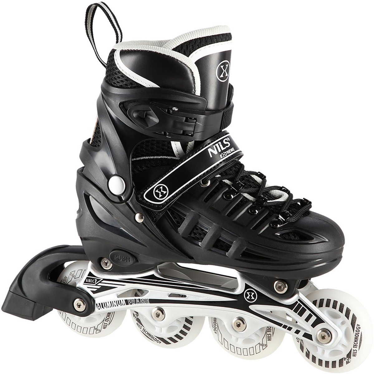 Nils Extreme NH10905 Serie Inlineskates – LED Wielen Verstelbaar Zwart