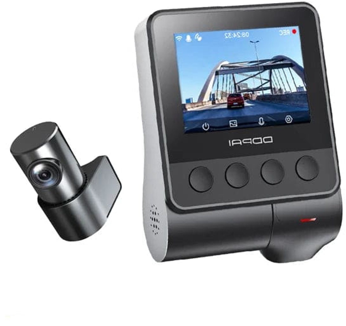 Dashcam voor Auto - Dash Cam - Dual Car Camera - 1944P HD - WiFi - Voor & Achter - 24H Parkeerbeveiliging - D²save Opslag - Zonder Geheugenkaart