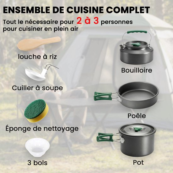 Outsunny Camping kookgerei set - Aluminium, staal - 19 x 19 x 10 cm - Grijs — afbeelding 4