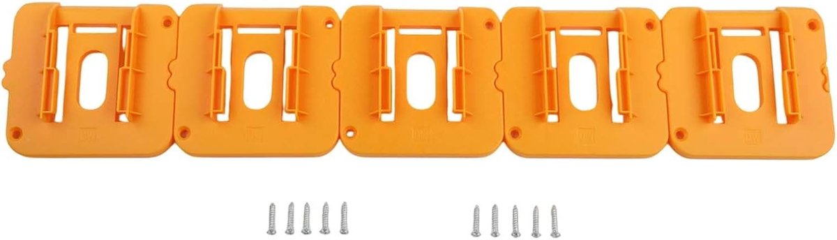Batterijhouder Dock - Accu Opslag - Gereedschap Organiseren - Flexibele Montage - 15 x 15 x 6 cm - Geel