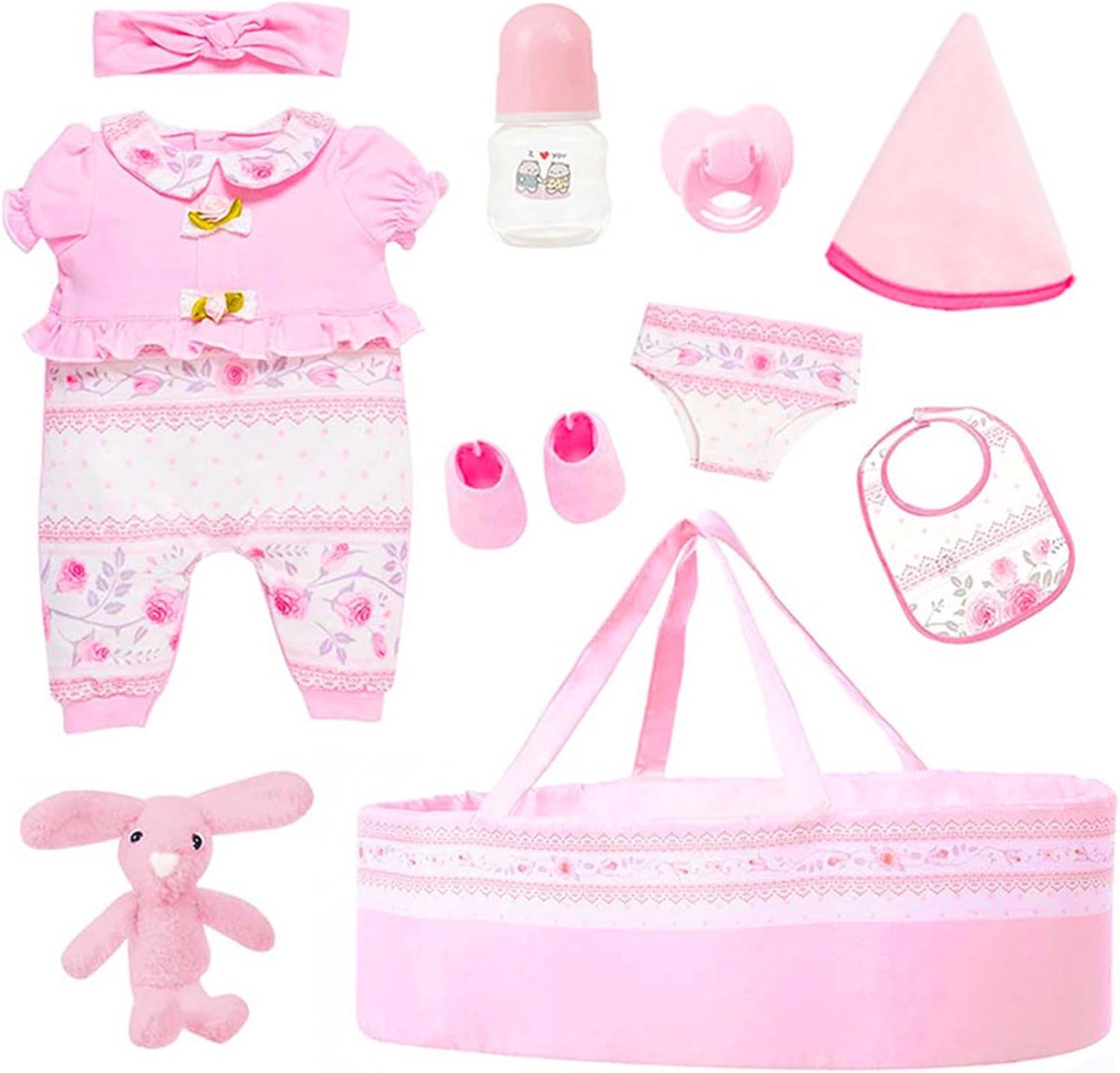 Poppenaccessoires Set - Speelgoed voor poppen - Fantasierijk spel - 10 Delige Complete Set - Voor poppen 45.7cm