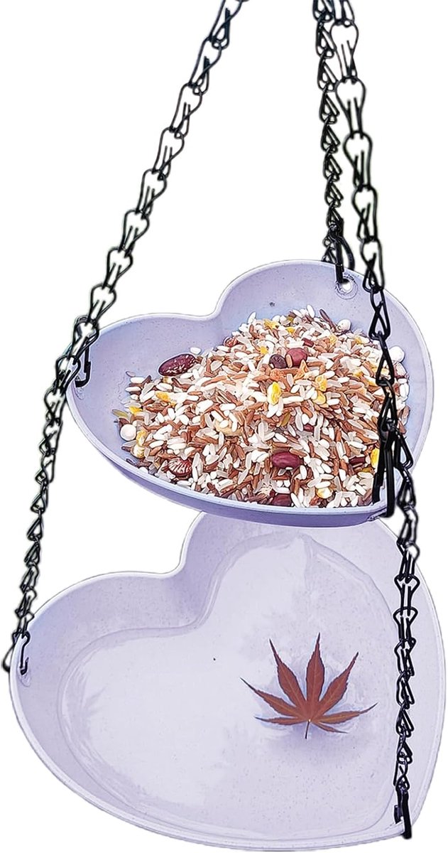 Vogel Voederbak - Vogel Voedertafel - Buiten Voeren - Weerbestendig Ontwerp - 50cm Ketting - Blauw Paars