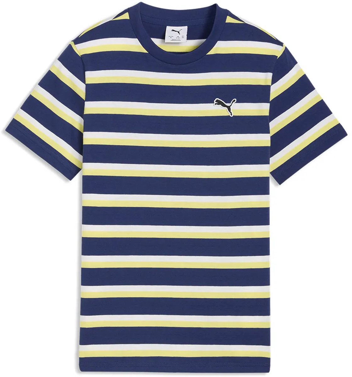 Puma Ess Elevated Striped T-shirt Met Korte Mouwen 11-12 Years Kinderen Blauw