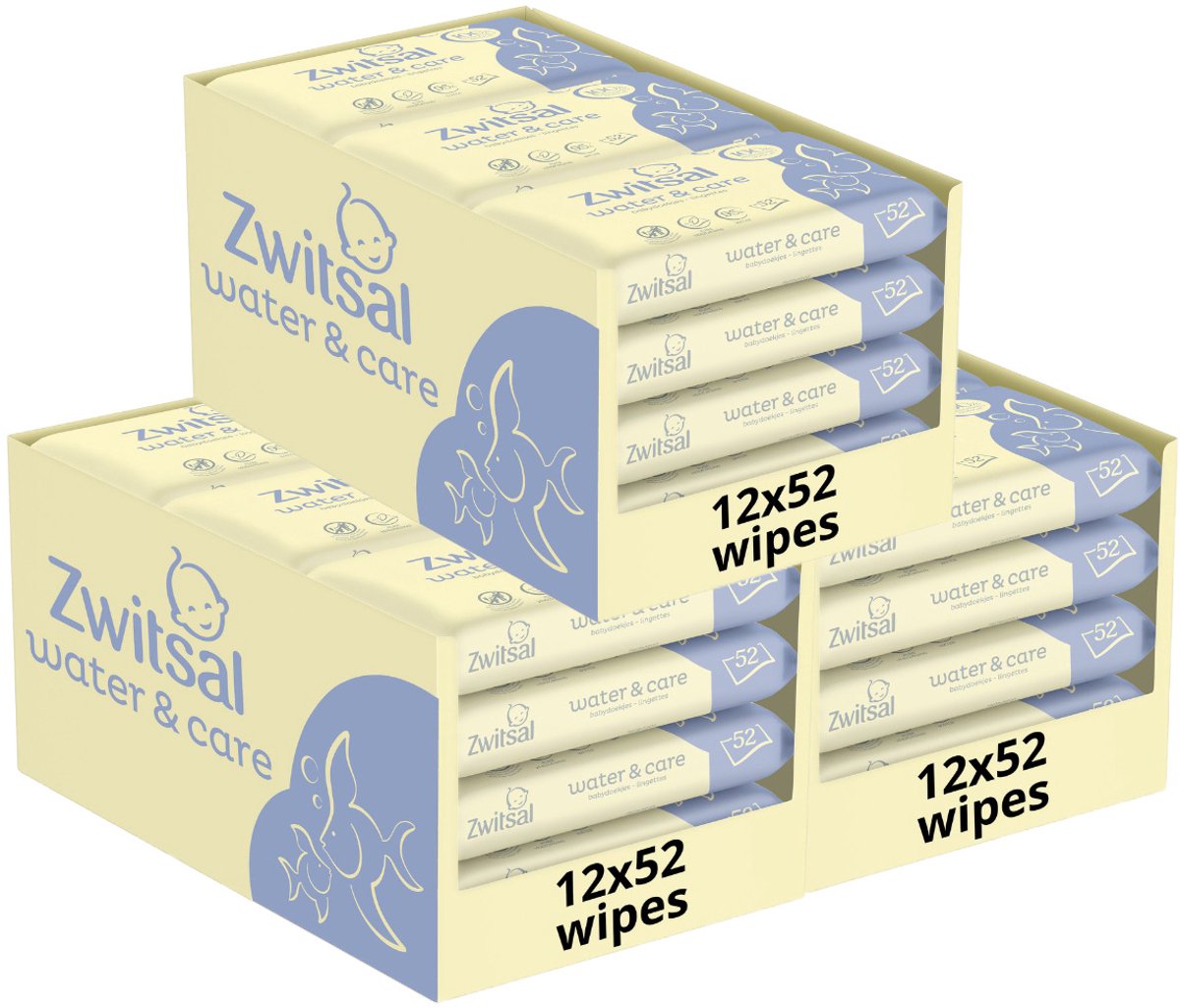 Bol.com Zwitsal - Billendoekjes- Water & Care met Zwitsalgeur - 1872 babydoekjes - 36 x 52 stuks aanbieding