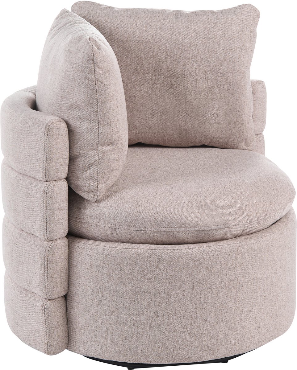 RANDERS - Draaifauteuil - Beige - Polyester