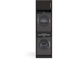 Wasophoogte® Wasmachine Kast Sydney - Wasmachine verhoger - Wasmachine ombouw - 700(D)*665(B)*2350(H) mm - Zwart