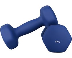 SONGMICS - Dumbells - Dumbells 5 kg - Hexagon Dumbells - 2 x 5 kg - Voor Krachttraining Thuis
