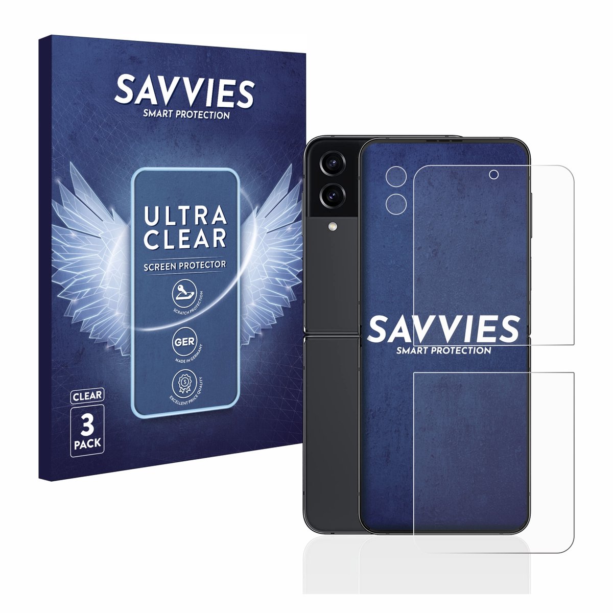 Savvies - Screenprotector Voor Samsung Galaxy Z Flip 4 (Voor+Camera) - Folie Beschermfolie Transparant 6 Stuks