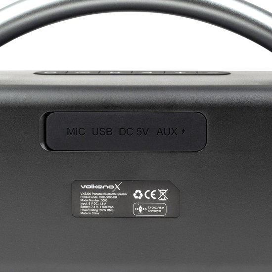 VolkanoX VXS200 Bluetooth Speaker - Muziek box - 60 Watt - Speakerphone functie - 10 uur speeltijd - Spatwaterdicht - TWS van Merkloos — afbeelding 4