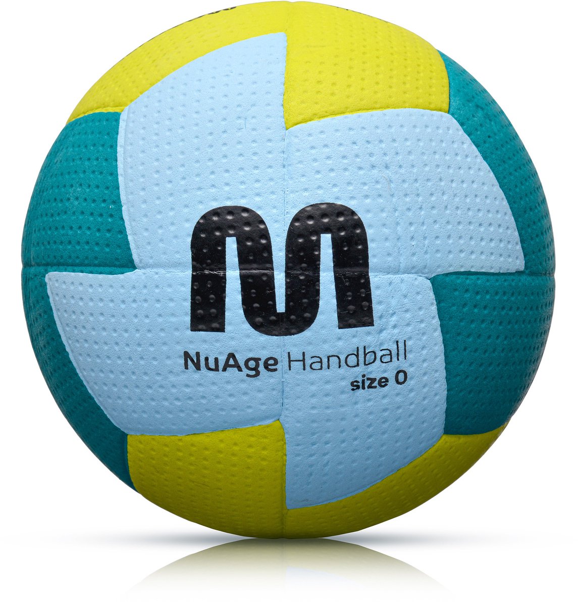 Meteor - Handbal Nuage - Maat 0 - Mini - Blauw/Geel - 24-panelen - Latex binnenbal - Stevige grip