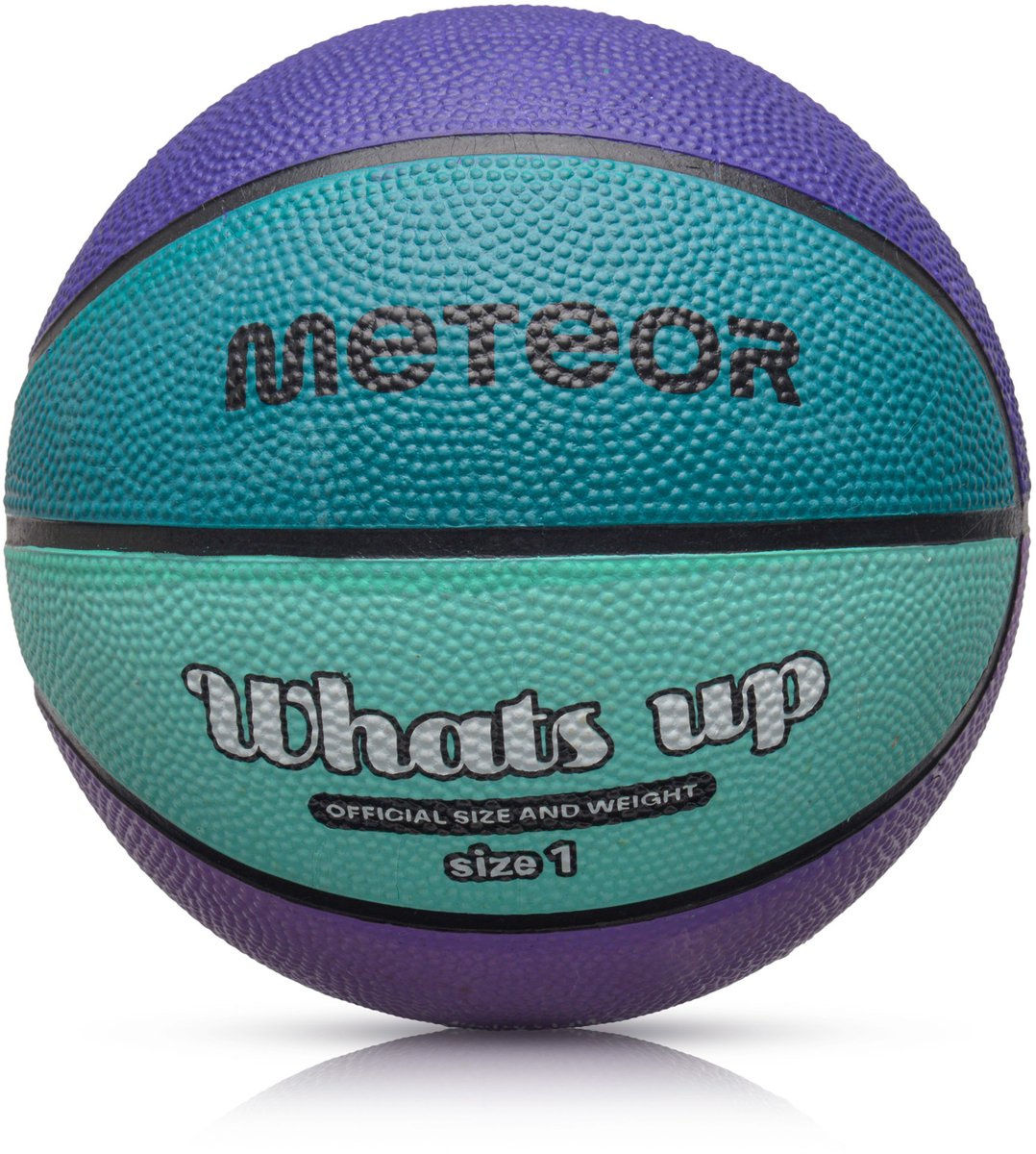 Meteor - Basketbal What's up - Maat 1 - Paars/Turquoise - Antislip - Rubber - Voor binnen en buiten
