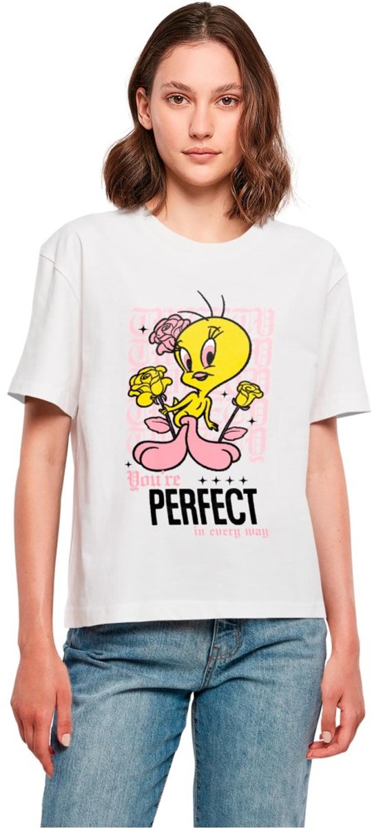 Merchcode Looney Tunes - Tweety Perfect Dames Tshirt - XS - Wit