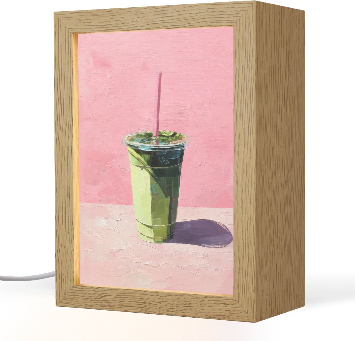 Tafellamp 15x20 cm - LED lamp - Beker - Rietje - Minimalistisch - Groen - Decoratieve tafellampen - Dimbaar - Tafellampje slaapkamer - Woonkamer binnen