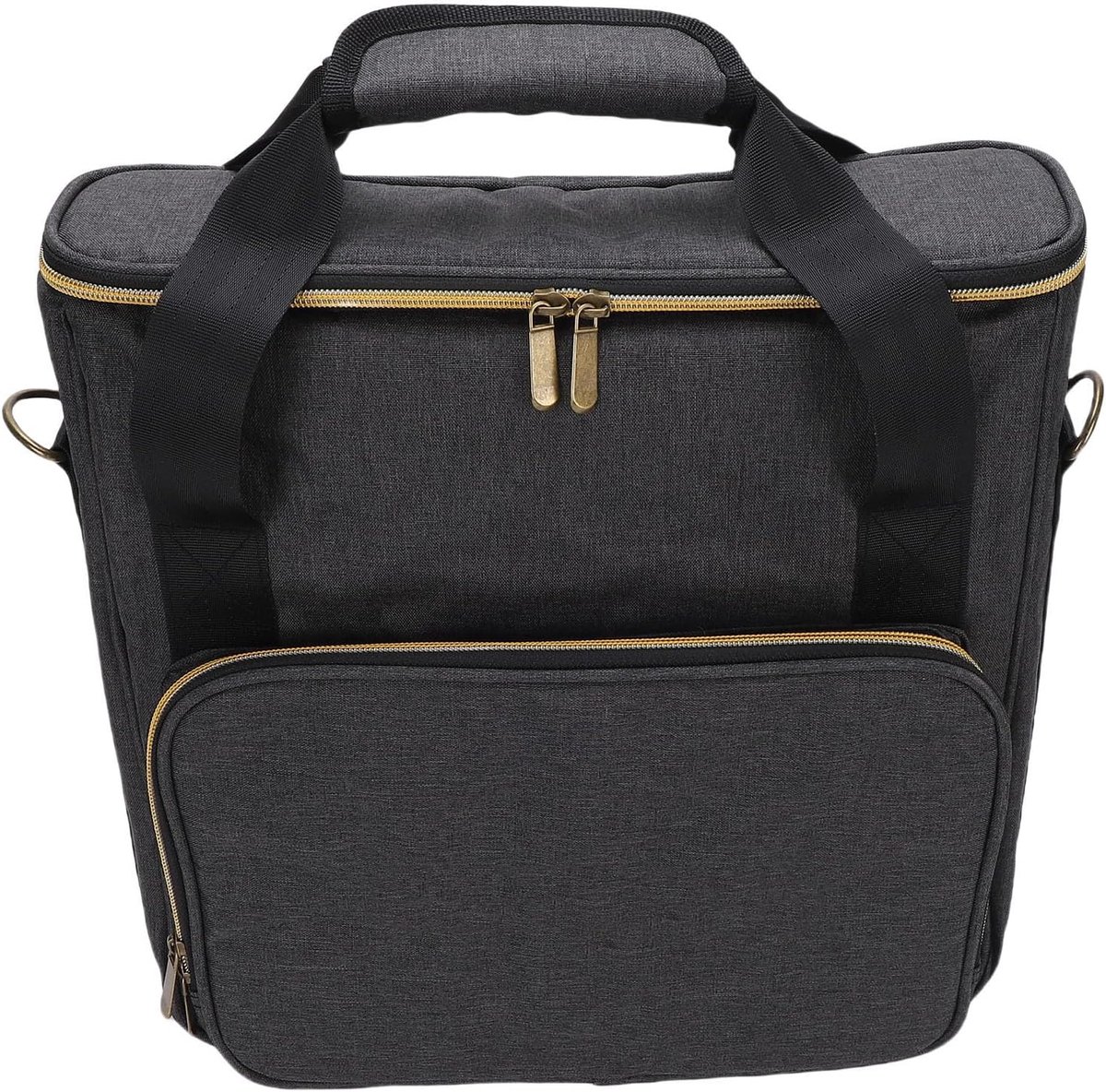Platen Opbergtas - Vinyl Draagtas - Muziek Transport - Dubbele Rits Sluiting - 33x8x32cm
