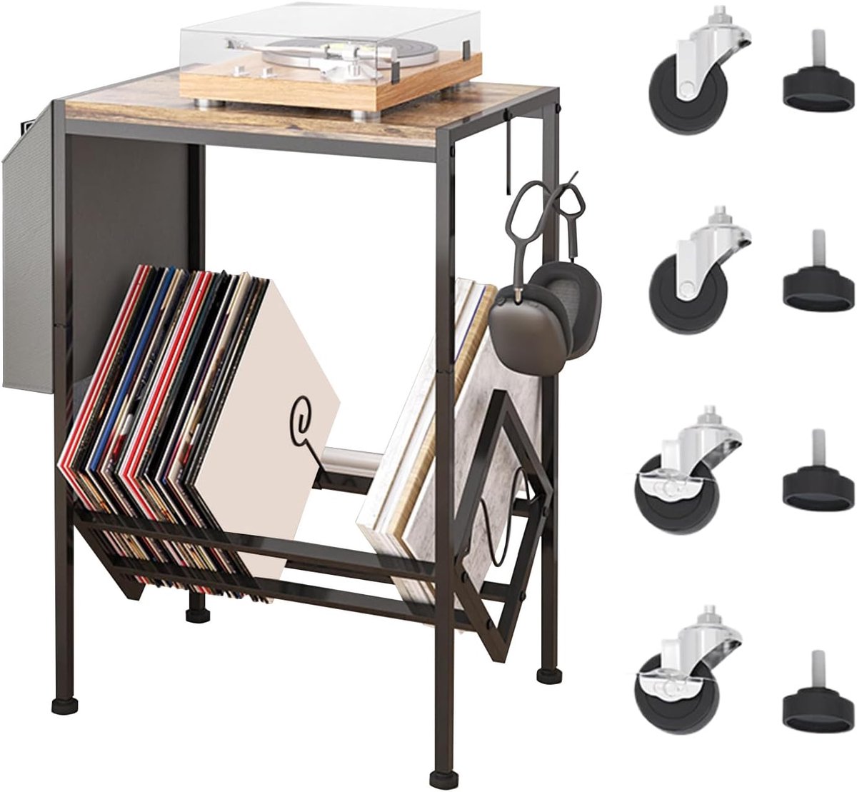 Platenorganizer - Muziekrek - Album Opslag - Dubbellaags Ontwerp - 42x33x10cm