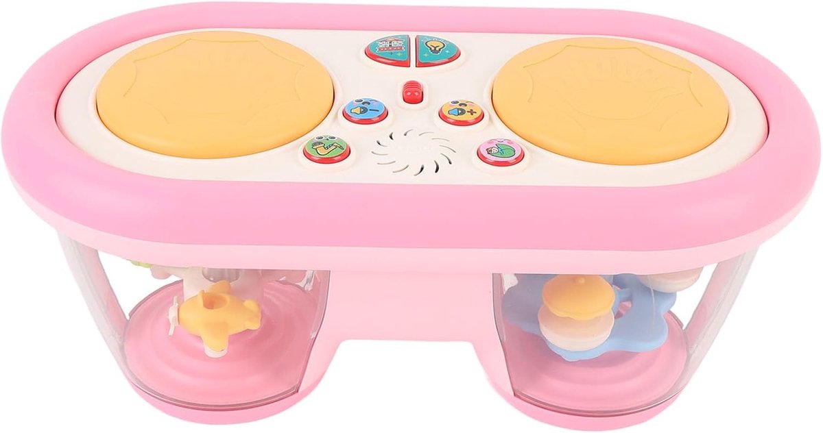 Interactieve Trommel - Muziek Speelgoed - Baby Ontwikkeling - Licht en Geluid - 23x13x11 cm - Roze