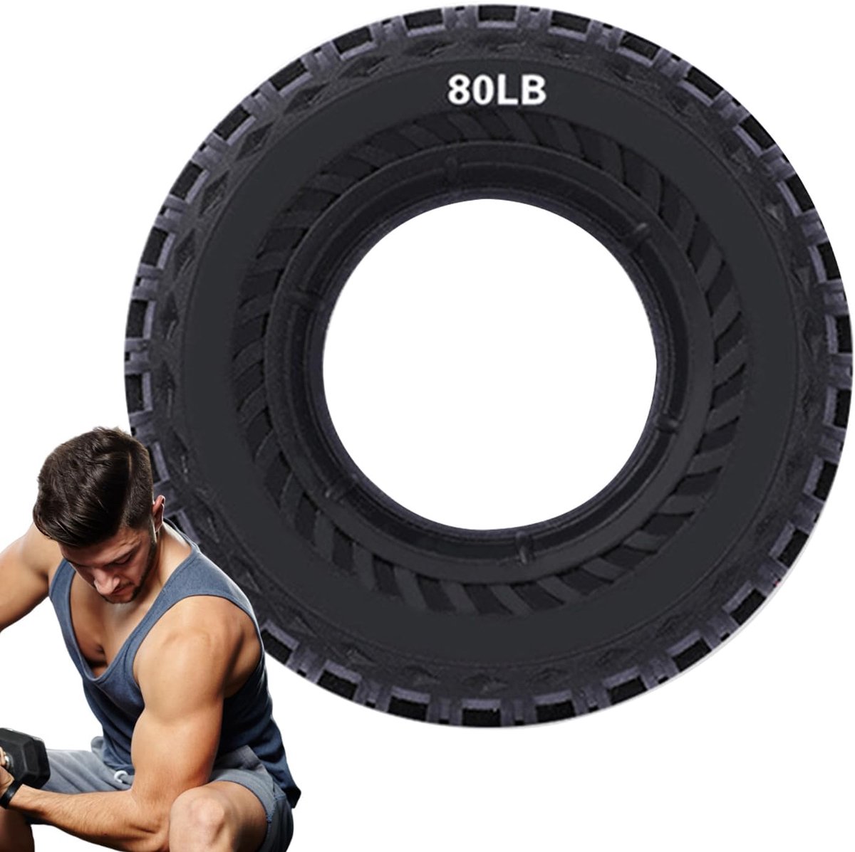 Grip Kracht Trainer - Oefenring Hand - Onderarm Training - Verschillende Weerstanden - 8 centimeter - Zwart