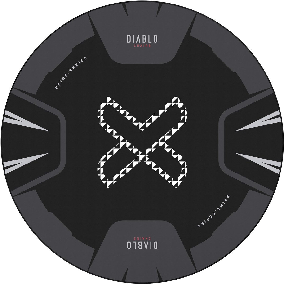DIABLO CHAIRS - Antislipmat - voor een gamingstoel - gaming accessoires - Zwart / Grijs