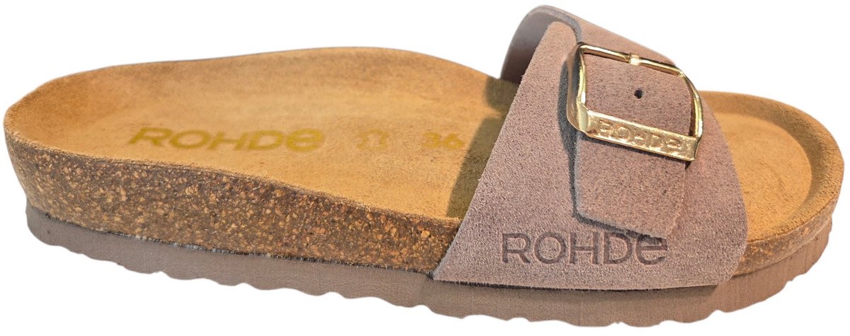 Rohde 5589 17 Dames Slippers Licht Bruin Suede Dames - Bruin - 41