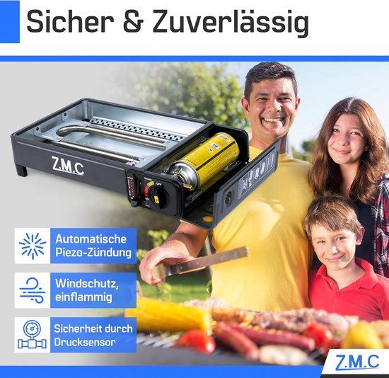 Draagbaar Kooktoestel Gasgrill - Tafelgrill Camping - Buiten Koken - 2-in-1 Functie - 26.5 x 42.5 cm van Draagbaar — afbeelding 3