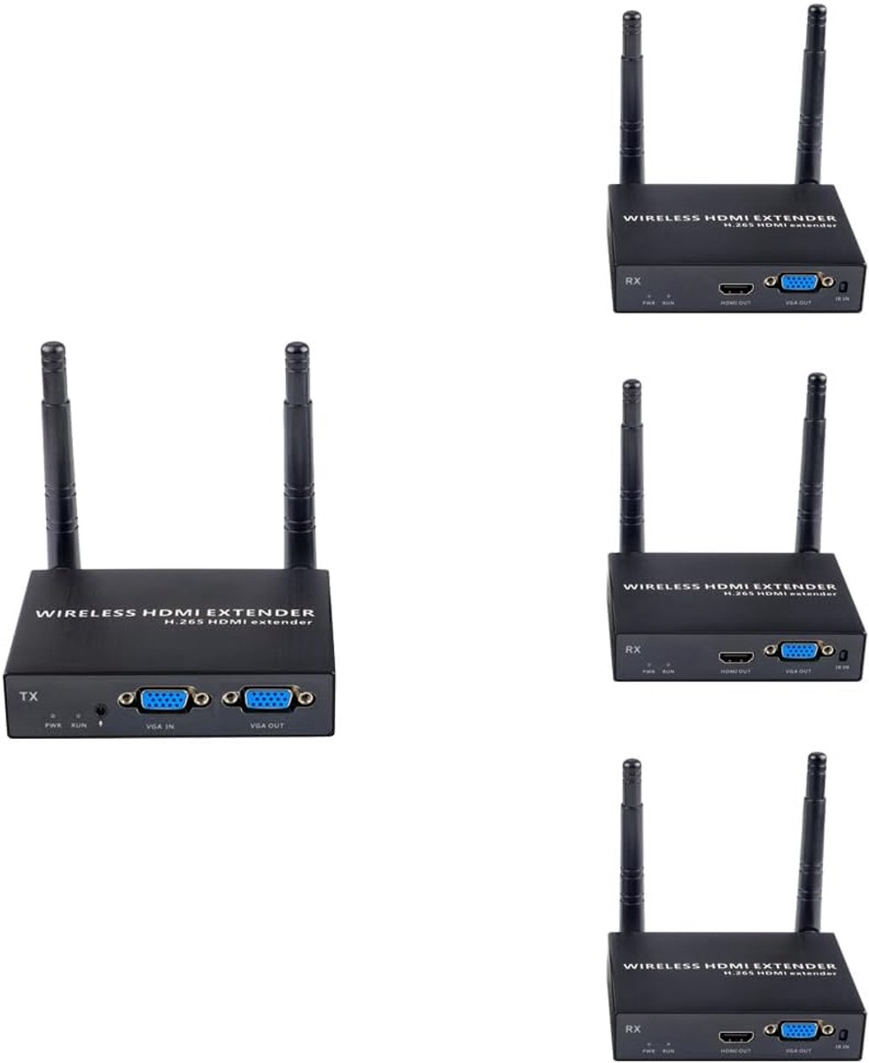 Draadloze Extender Kit - VGA HDMI Zender - Presentatie Uitbreiding - Met 3 Ontvangers - 1080P 60FPS