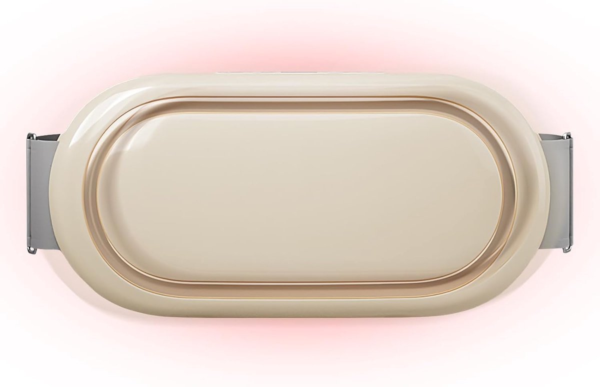 Buikspier Trainingsriemen - Spierstimulator Riem - Lichaamsvorming Vetverbranding - Draagbaar Draadloos Ontwerp - Tot 120cm Taille - Beige Geel
