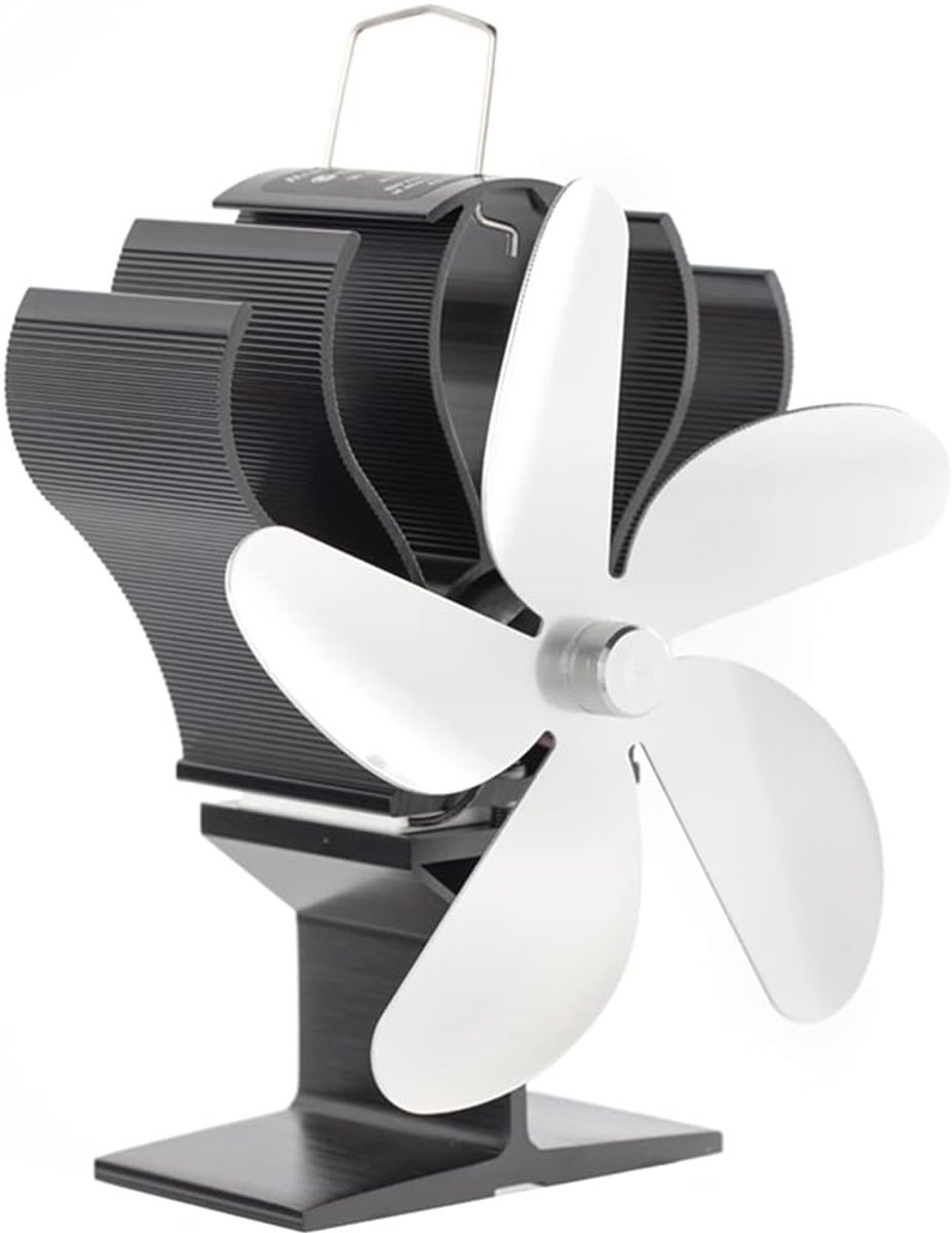 Warmtepomp Ventilator - Haard Ventilator - Efficiënte Warmte - Zelfaangedreven - 16 x 8.5 x 16.5 cm - Zilver