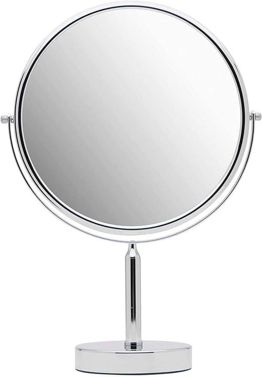 Ronde make-upspiegel met dubbele vergroting en 360° draaibaar ontwerp