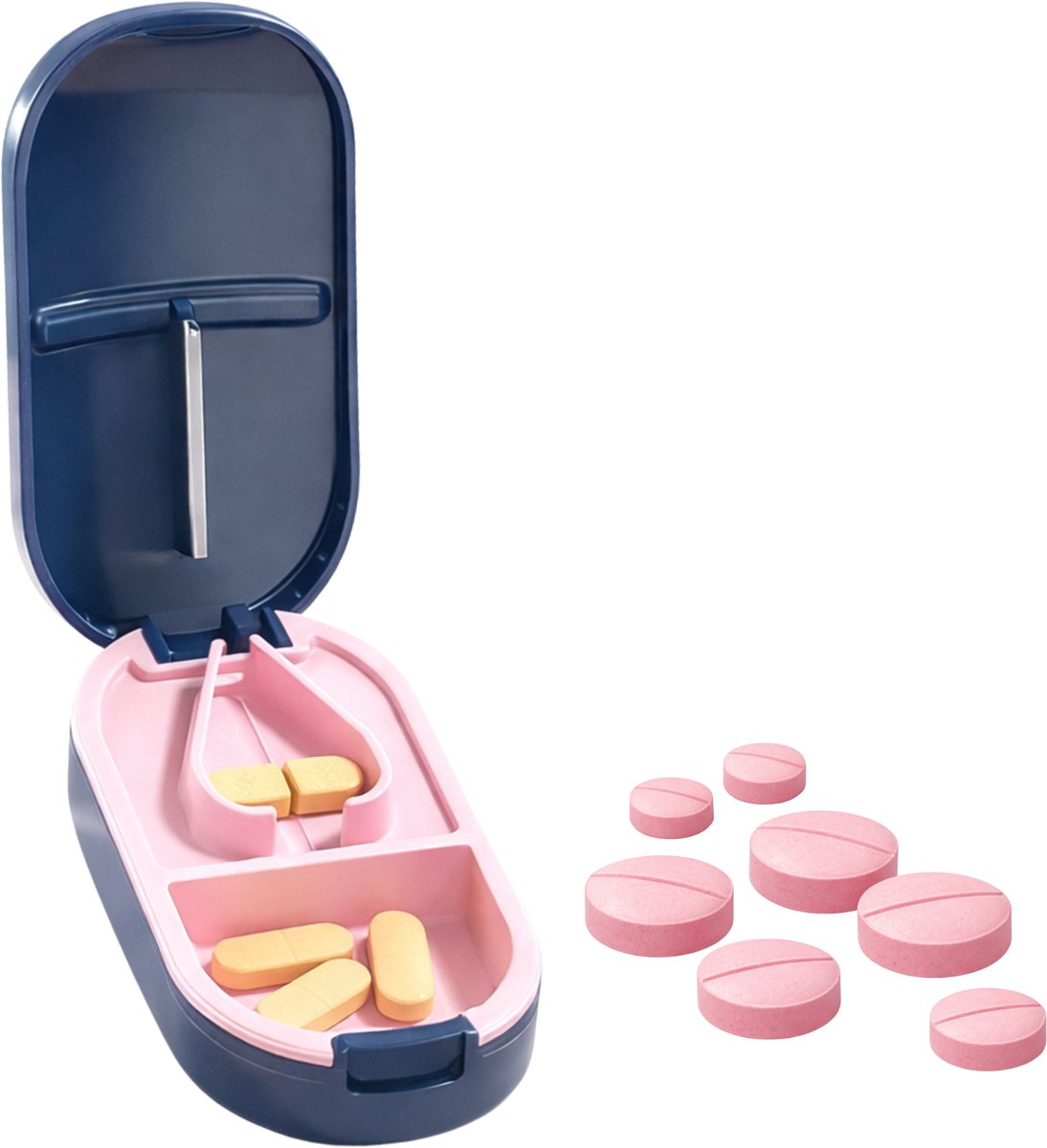 Monii Pillensnijder - Medische Pillendoosje - Pillenvergruizer - Geschikt Voor Kleine, Grote, Harde & Zachte Pillen - Pill Cutter - Medicijnsnijder