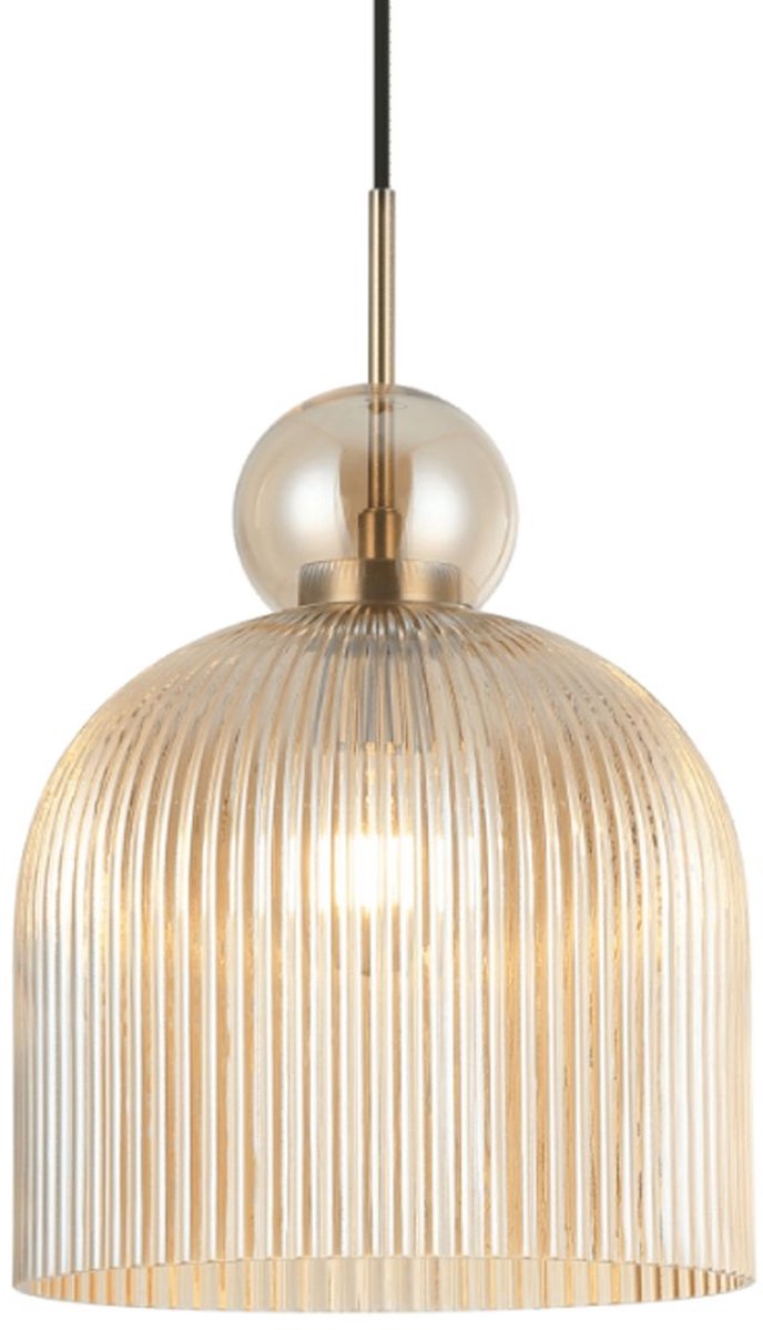Kosilum - Ysolde - Hanglamp - Amber en messing - Metaal en glas