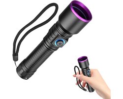 UV Zaklamp - Detector Torch - Vlekken Controleren - Oplaadbare Batterij - 13 8cm Lengte - Aluminium Kleur