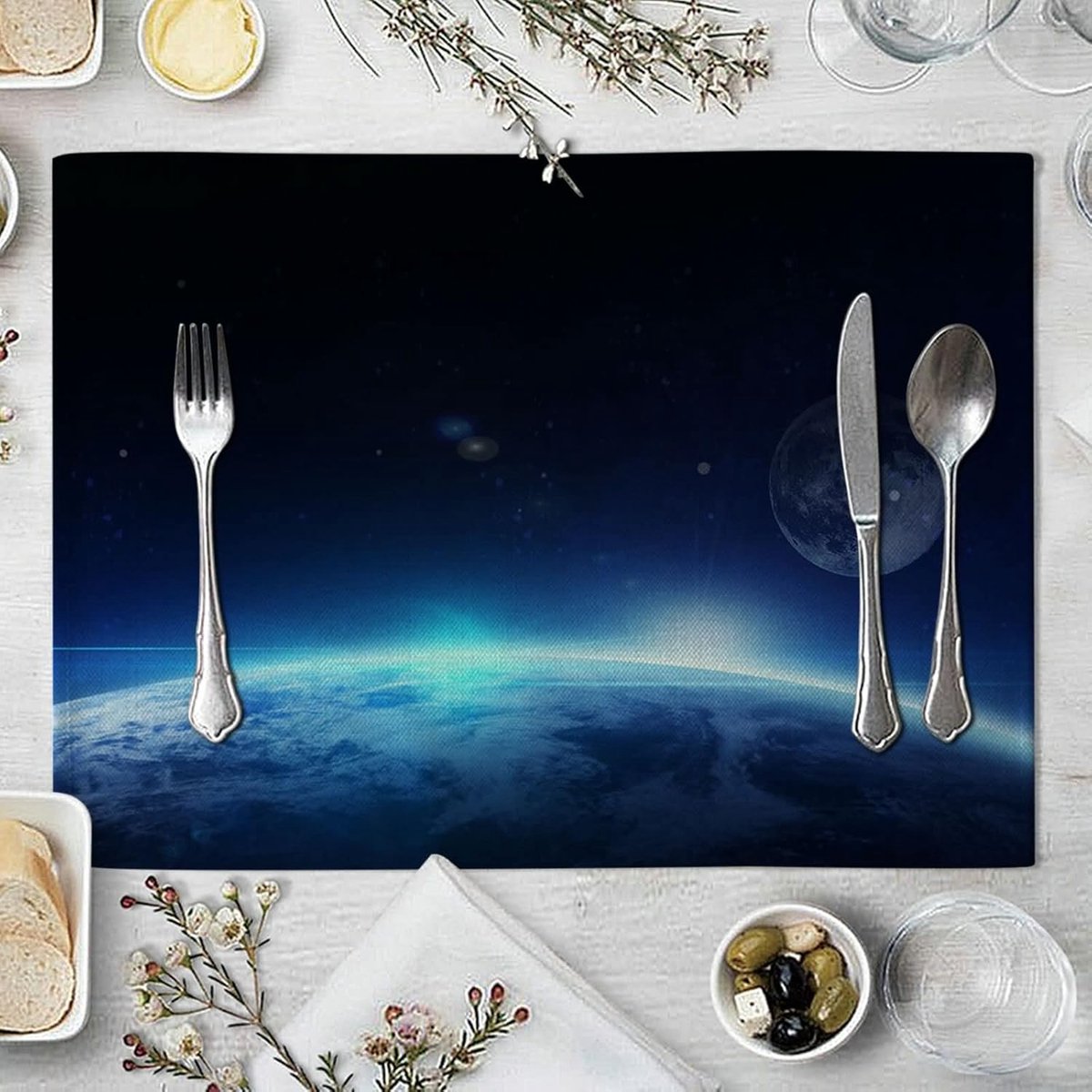 Tafelmatten Set - Placemats Keuken - Eettafel Beschermen - Aarde Patroon - 16x12 Inch - 6 Stuks