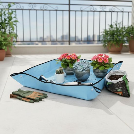 Tuingereedschap Set - Tuinmat Graafset - Tuinonderhoud - Waterdichte Vloermat - 100x100cm Mat - Zwart Blauw van Tuingereedschap. — afbeelding 4