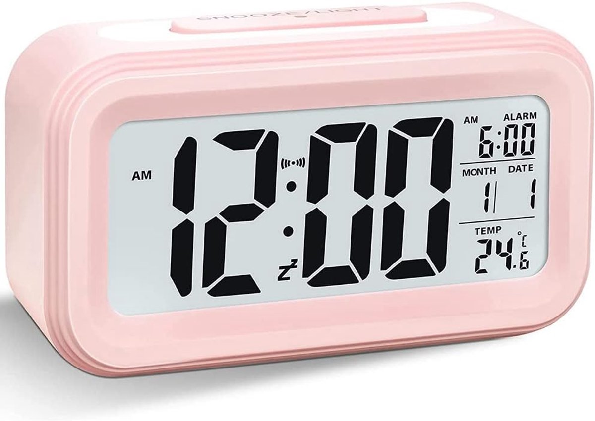 Digitale wekker - LED klok - Wakker worden - Batterij aangedreven - 136 x 46 cm - Roze
