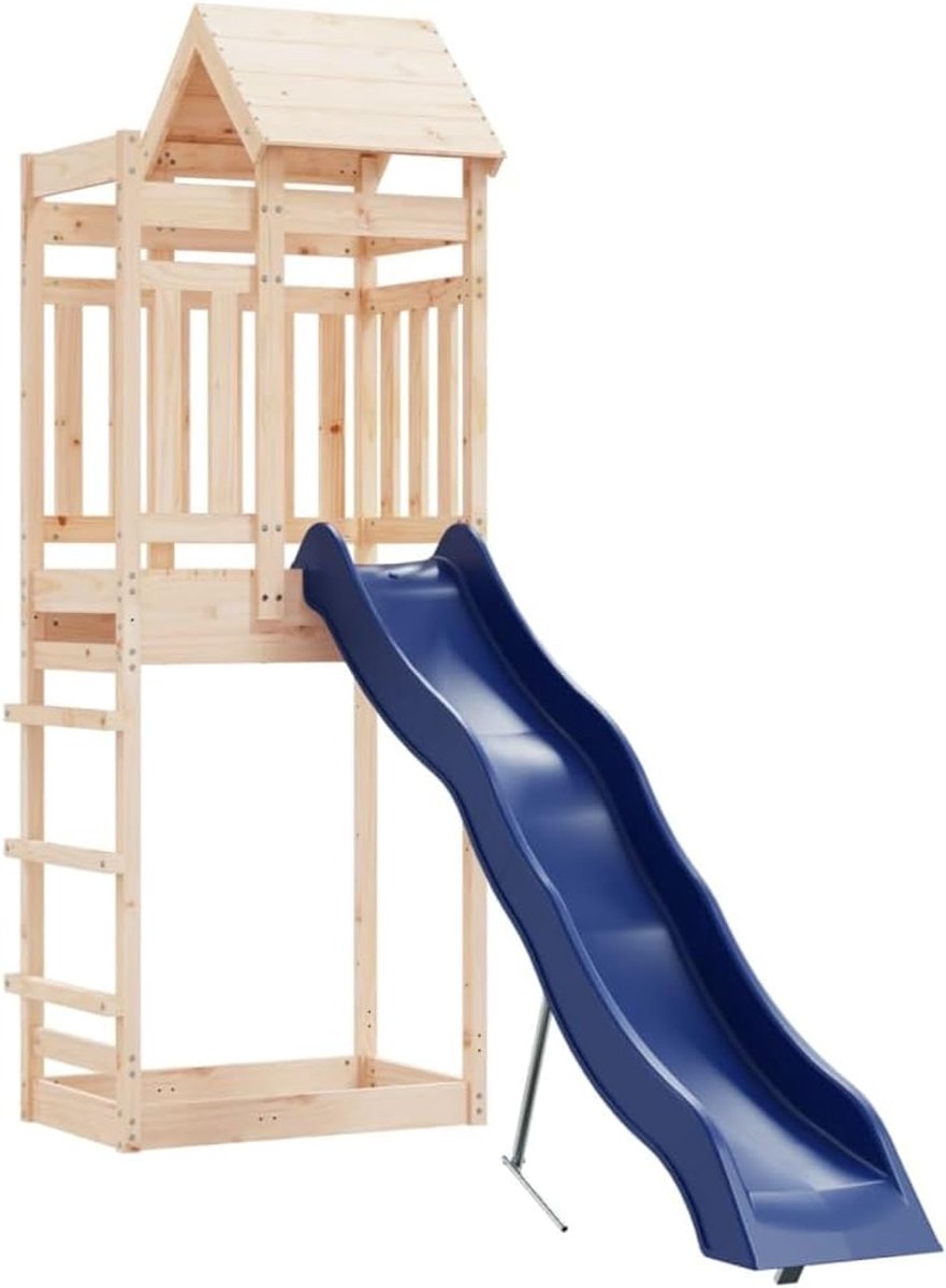 Houten Speelhuis - Buiten Speeltoestel - Kinderen Buiten Spelen - Massief Grenenhout Constructie - 237 x 90 x 238 cm
