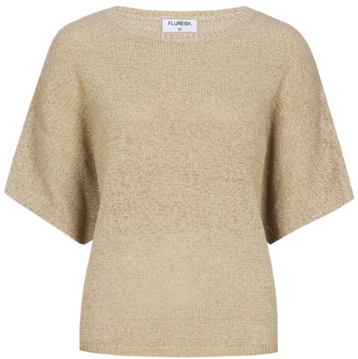 Fluresk T-shirt Niala Knitting Top 26zlf02 532 Nude Oat Dames Maat - 36