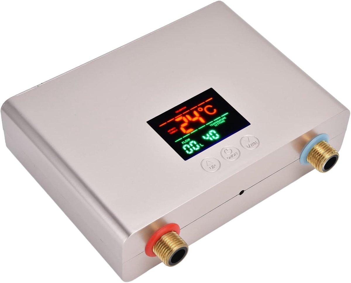 Elektrische Kachel - Tankloos Water - Snelle Verwarming - Digitaal Touchpaneel - 5500W 220V - Goud