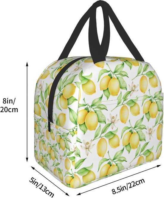 Lunchtas - Lunchbox tas - Verse lunch bewaren - Herbruikbaar en geïsoleerd - Niet gespecificeerd - Fruitprint — afbeelding 4