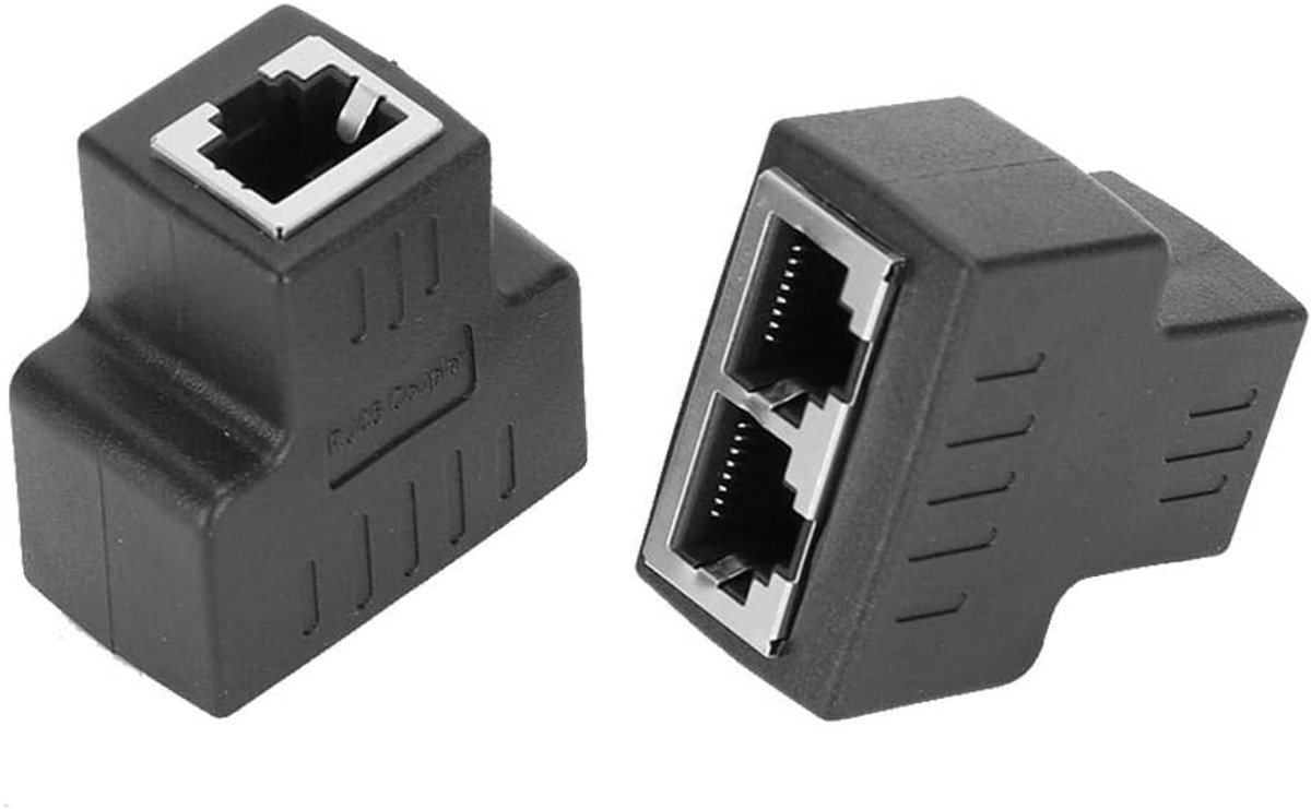 Ethernet Splitter - LAN Extender - Twee Apparaten - Fysieke Verbinding - 2 Stuks - Zwart