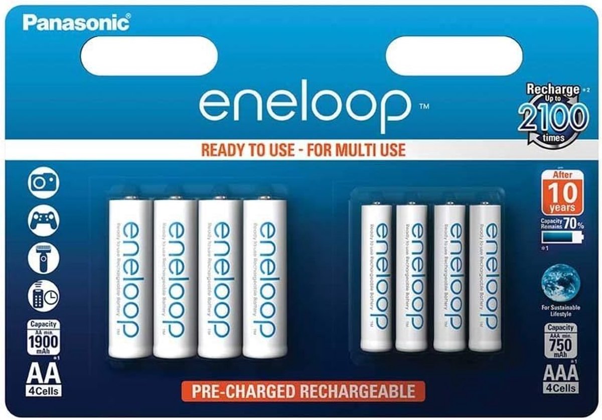 Batterijen Set - Oplaadbare Energie - Apparaten Voeden - Lange Levensduur - AA AAA - Wit