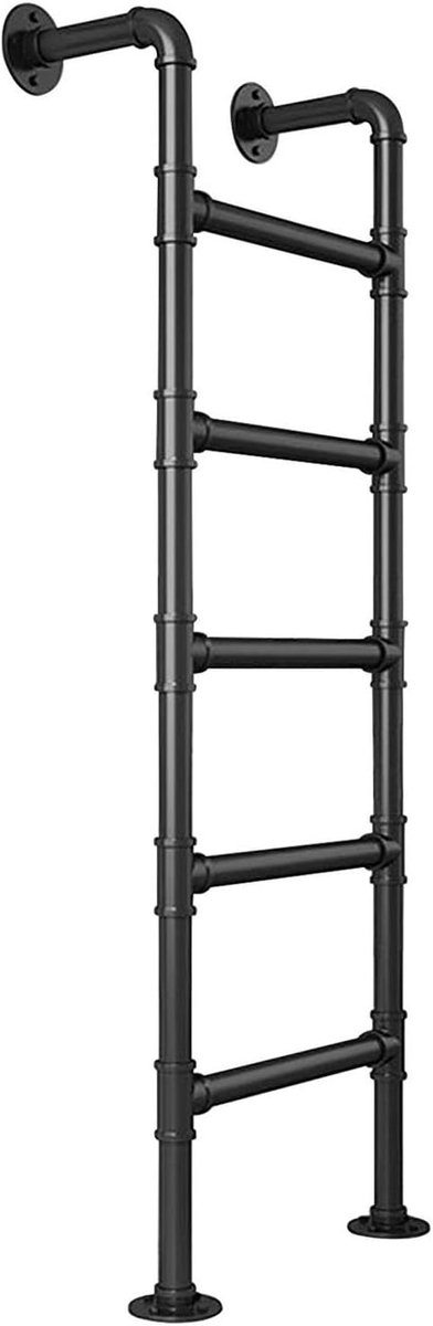Metalen Zoldertrap - Stapelbed Ladder - Veilig Bereiken - Stevig Smeedijzer - 122m tot 244m - Zwart