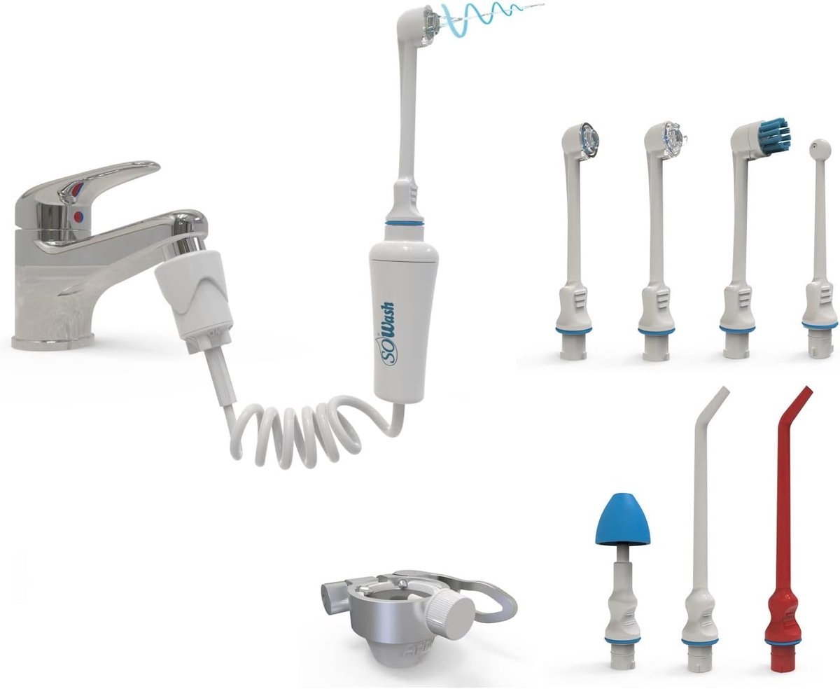 Monddouche Kraan - Waterflosser Mondhygiëne - Tanden Reinigen - Werkt op Waterdruk - Compact Formaat
