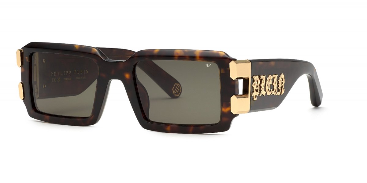 Philipp Plein SPP129V Avana scura lucida 54/22/145 MAN Zonnebrillen