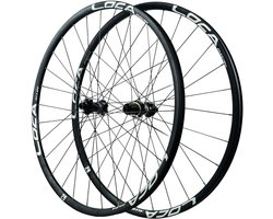Racefiets Wielset - 700C Wielen Set - Schijfrem Gebruik - Thru Axle Compatibel - 12x100 12x142mm - Zwart