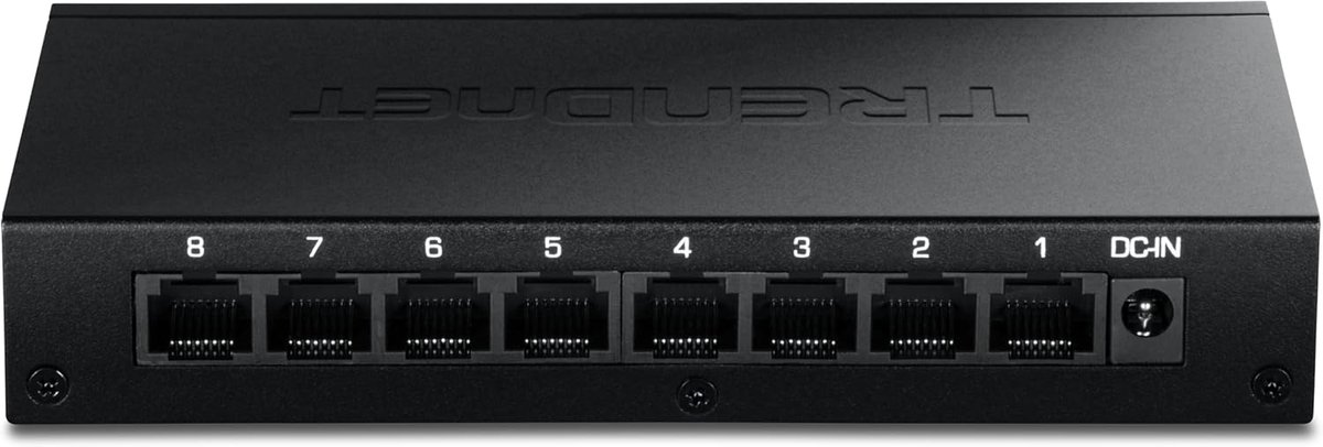 Netwerk Switch - Ethernet Hub - Snel Internet - 8 Poorten 2.5G - 15.2 x 8.4 x 2.5 cm - Metaal